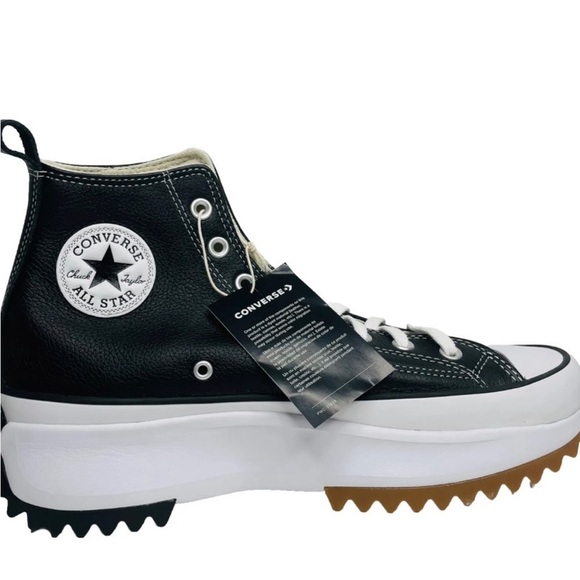 CONVERSE RUN STAR HIKE HI JW ANDERSON "BLACK" LEATHER UNISEX  SZ MEN 10.5 WM 12 - Picture 3 of 4